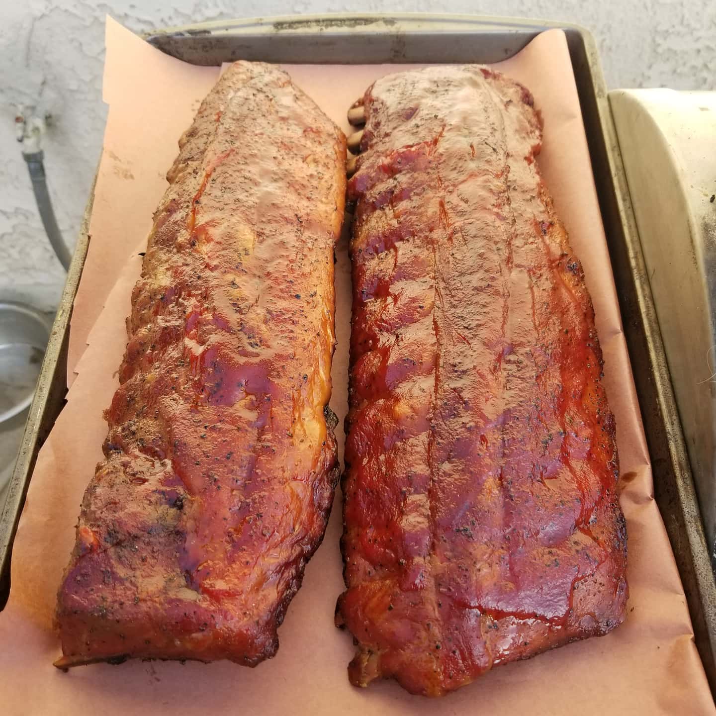 A test run.  The best ribs we've ever made.@rectecgrills @lumberjackbbqpellets @sucklebuster @simigreenacres